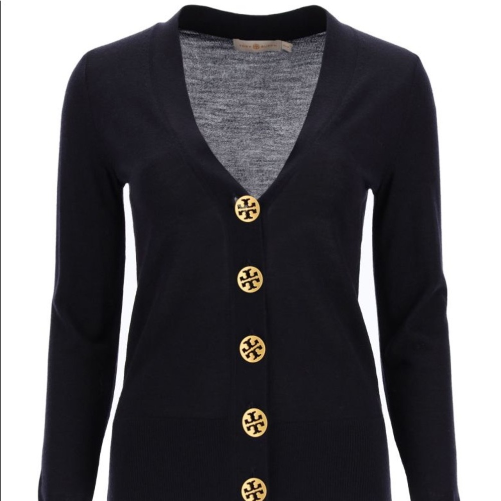 Tory Burch Simone Navy Blue Cardigan XS - Picture 9 of 11